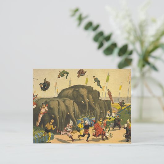 Carte Postale TEE Elephant acroates (Debout devant)