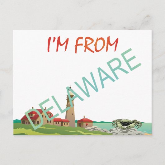 Carte Postale TEE I'm From Delaware (Devant)