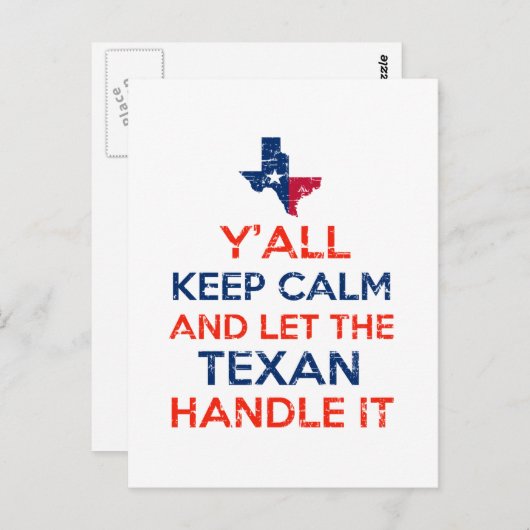 Carte Postale Tee - shirts du drapeau du Texas (Devant / Derrière)