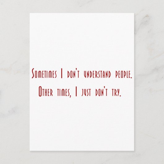 Carte Postale Tee - shirts sarcastiques pour les gens sarcastiqu (Devant)