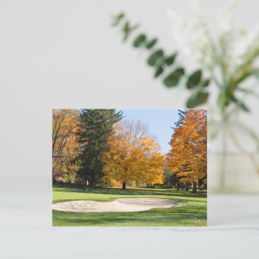 Carte Postale Tee time en automne (Debout devant)