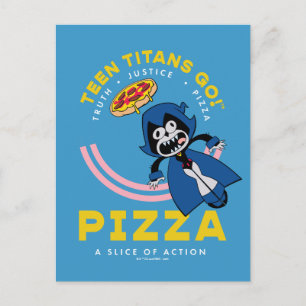 Carte Postale Teen Titans Go! Raven "Vérité Justice Pizza"