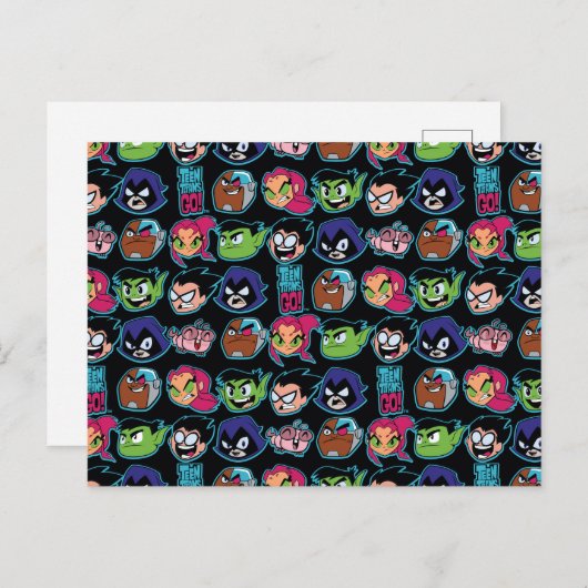 Carte Postale Teen Titans Go! | Titans Head Pattern (Devant / Derrière)