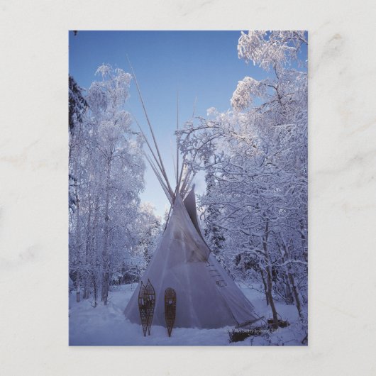 Carte Postale Teepee en hiver (Devant)