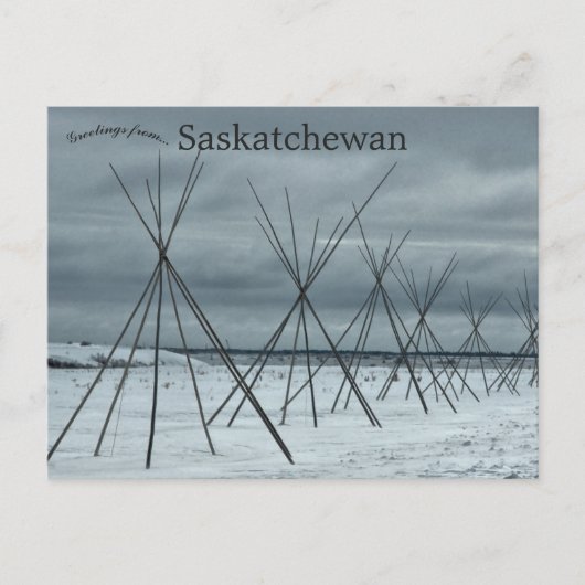 Carte Postale Teepees menant à Wanuskewin Saskatchewan (Devant)