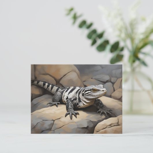 Carte Postale Tegu noir et blanc argentin (Debout devant)