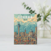 Carte Postale Téhéran Iran Illustration Voyage Art Vintage (Debout devant)
