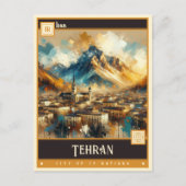 Carte Postale Téhéran, Iran | Peinture Vintage (Devant)