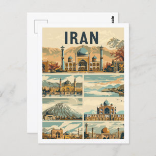 Carte Postale Téhéran Iran Vintage célèbre Travel Place