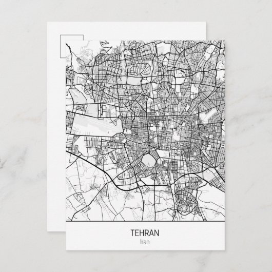 Carte Postale Téhéran minimaliste Iran (Devant / Derrière)