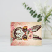 Carte Postale Teintes roses She-Bunny : Un lapin rétro en S Supe (Debout devant)