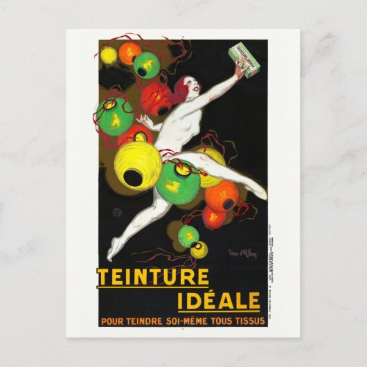 Carte Postale Teinture Idéale France Affiche Vintage 1928 (Devant)