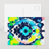 Carte Postale Teinture Tie Dye Bleu Oeil (Devant / Derrière)