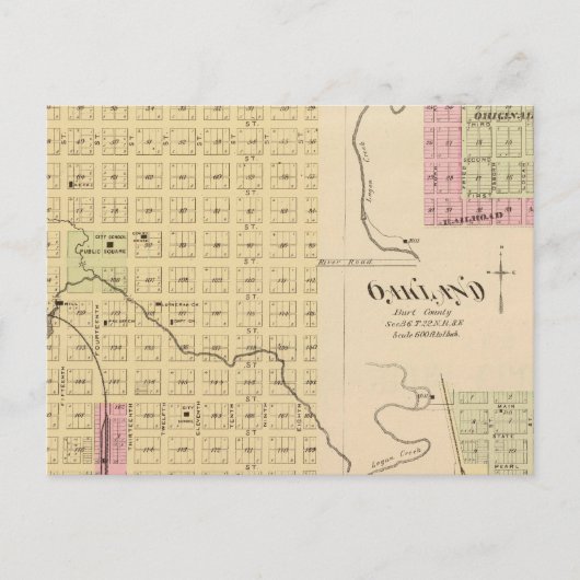 Carte Postale Tekamah, Oakland et Lyons, Nebraska (Devant)