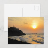 Carte Postale Tel Aviv, Israël—photo du coucher du soleil (Devant / Derrière)
