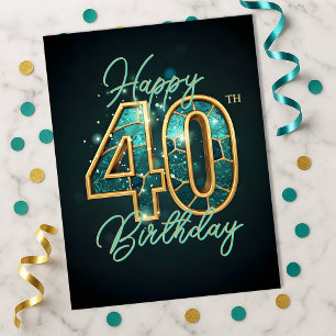 Carte Postale Télécéteal et Or Étincelant 40e Anniversaire
