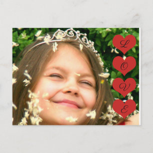 Carte Postale Télécharger votre photo Coeurs rouges L.O.V.E.