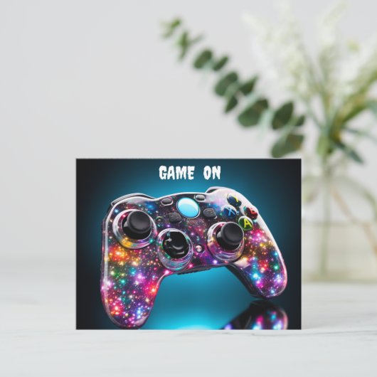 Carte Postale Télécommande vibrante Game On (Debout devant)