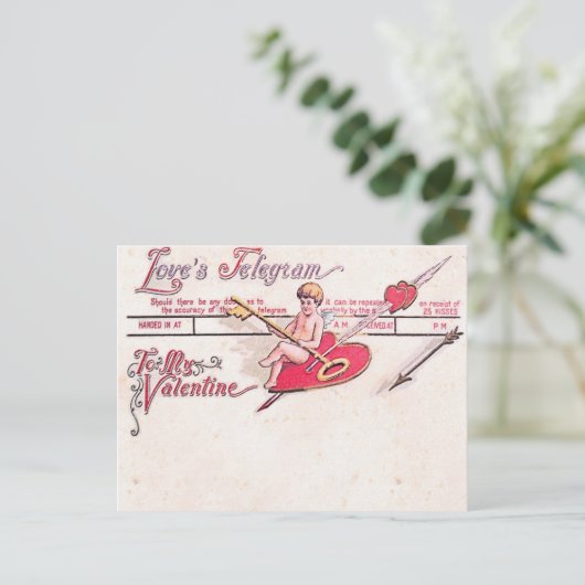 Carte Postale Télégramme d'amour (Debout devant)