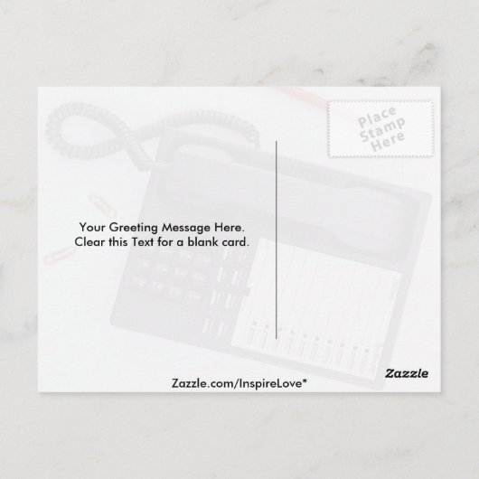 Carte Postale Téléphone (Dos)