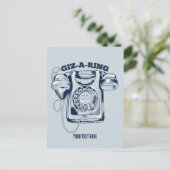 Carte Postale Téléphone à cadran rotatif bleu (Debout devant)