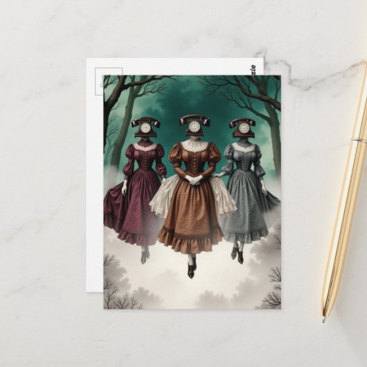 Carte Postale Telephone Ladies (Devant/Arrière en situation)