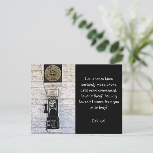 CARTE POSTALE TÉLÉPHONE PAYANT DE STYLE ANCIEN "APPELEZ-MOI" (PH (Debout devant)