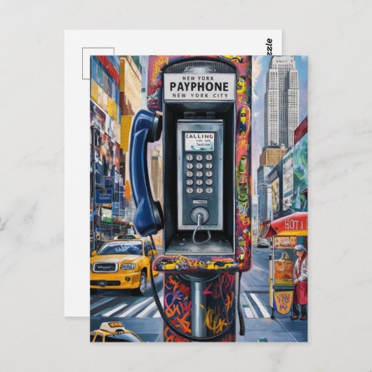 Carte Postale Téléphone payant public New York, Signal téléphoni (Devant / Derrière)