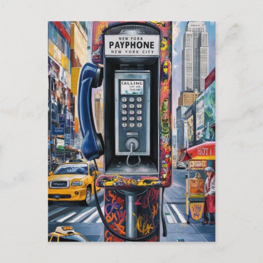 Carte Postale Téléphone payant public New York, Signal téléphoni (Devant)