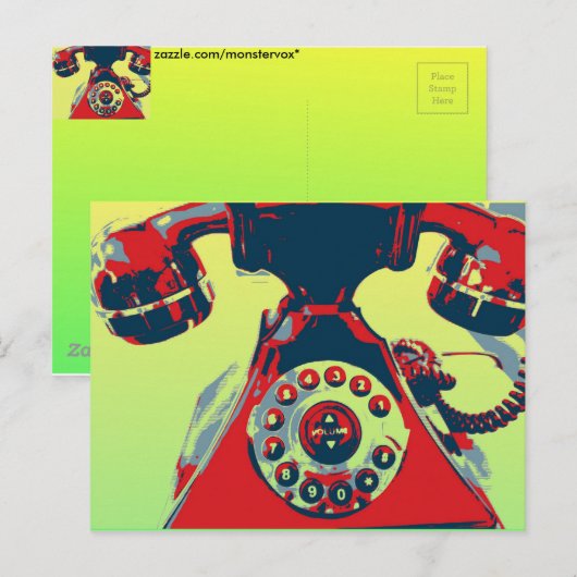 Carte Postale Téléphone rétro (Devant / Derrière)