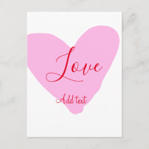 Carte Postale Téléphone rose amour heureux Saint Valentin texte