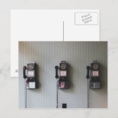 Carte Postale Téléphone vieux mur (Devant / Derrière)