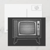 Carte Postale Téléviseur Rétro Pop Art (Devant / Derrière)