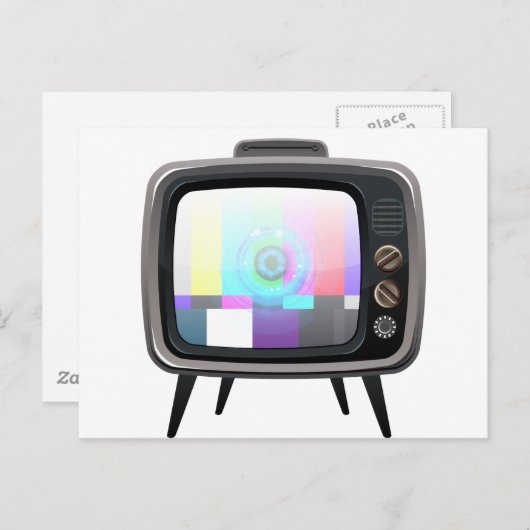 Carte Postale Télévision rétro (Devant / Derrière)