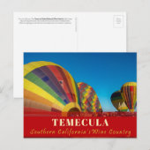 Carte postale Temecula Hot Air Ballola Pays du vin (Devant / Derrière)