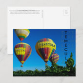 Carte postale Temecula Wine Country Hot Air Ballot (Devant / Derrière)