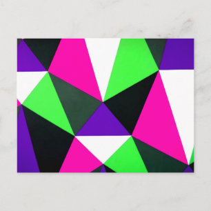 Carte Postale Téméraire 80s Color Block Neon Green Rose Purple