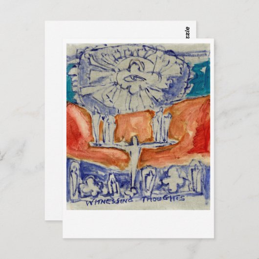 Carte Postale Témoin de pensées. Eckhart Tolle. (Devant / Derrière)