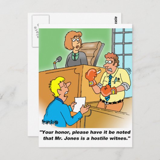 CARTE POSTALE TÉMOIN HOSTILE (Devant / Derrière)