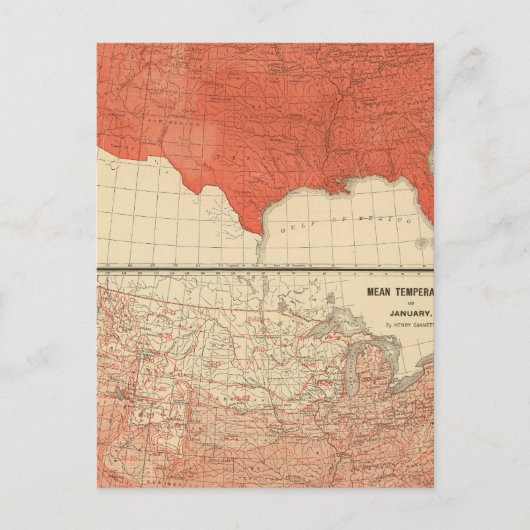 Carte Postale Température moyenne (Devant)