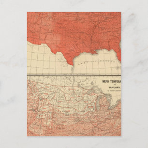 Carte Postale Température moyenne
