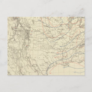 Carte Postale Température moyenne américaine