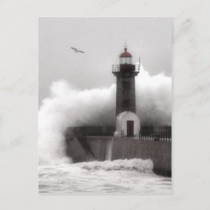 Carte Postale Tempête au phare