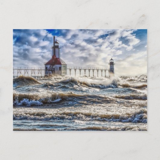 Carte Postale Tempête Au Phare St Joseph (Devant)