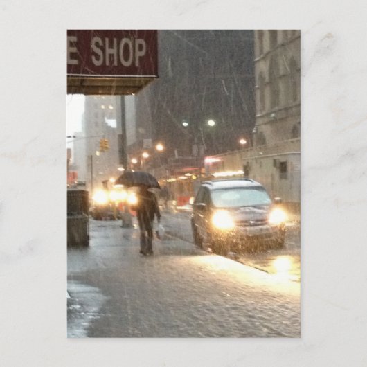 Carte Postale Tempête de neige à New York (Devant)
