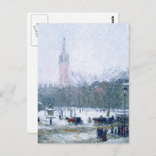 Carte Postale Tempête de neige, Carré Madison. Noël des beaux-ar