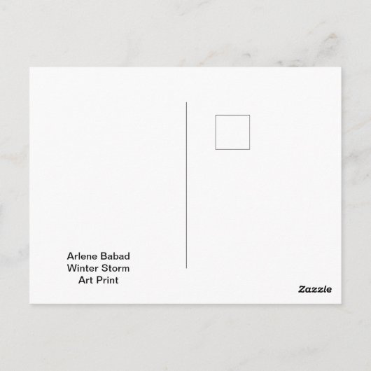 Carte Postale Tempête d'hiver, (Dos)