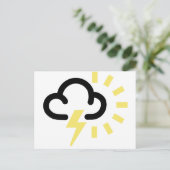 Carte Postale Tempête du tonnerre : Symbole des prévisions météo (Debout devant)