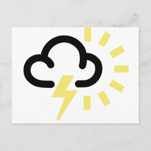 Carte Postale Tempête du tonnerre : Symbole des prévisions météo