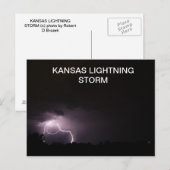 CARTE POSTALE TEMPÊTE ÉCLAIRANTE KANSAS (Devant / Derrière)